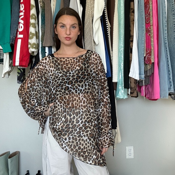 Lucy Paris Tops - Lucy Paris Sheer Leopard Print Top